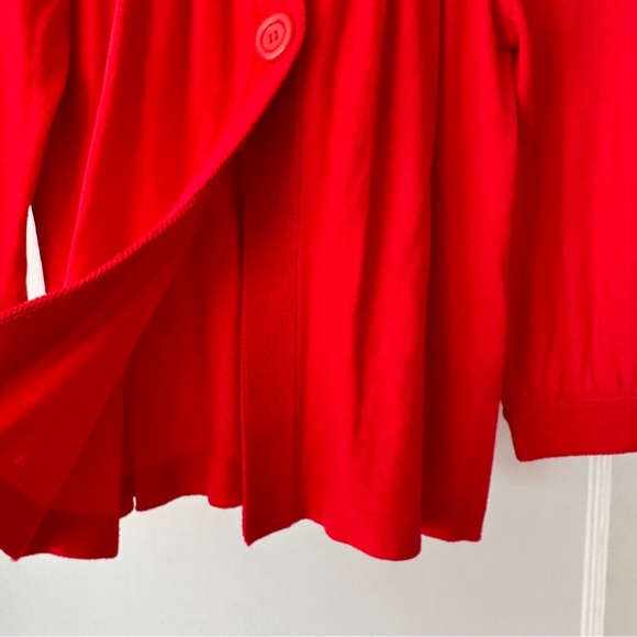 Kim Rogers Sweater Womens M Medium Red Cardigan 3 Button 3 Quarter Sleeve - Picture 6 of 7